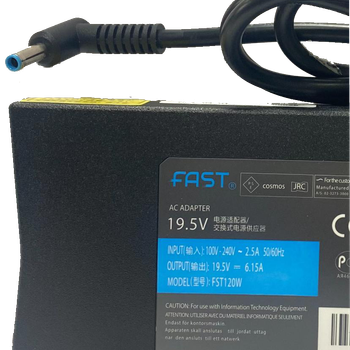 Fast HP 19.5V 6.15A 120W 4.5x3.0 mm Mavi Uçlu Uyumlu Laptop Adaptör Şarj Aleti