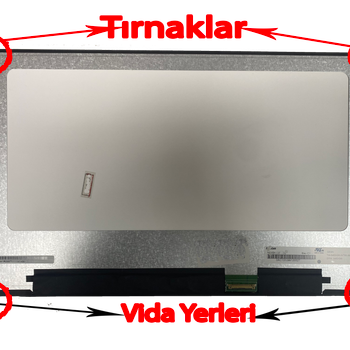 14.0 Kenarsız FullHD IPS Laptop Ekranı (Alt Tarafı Vidalı Üst Kısmı Tırnaklı Ekran)