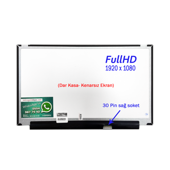 15.6 Kenarsız Slim Led Laptop Ekranı - Dar Kasa FullHD IPS - Kart Uzunluğu 260mm