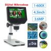 Dijital Mikroskop 1 -600x 4.3 LCD Ekran 3.6MP HD 1080P Video (Metal Stand)