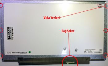 13.3" Slim Led Ekran - 40 Pin - Sağ Soket 