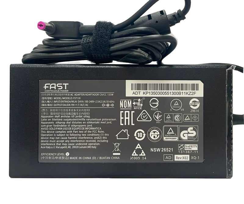 Acer Predator, Nitro 5 ve Nitro 7 Laptop Adaptörü 135W 19V 7.1A - 5.5 x 1.7 mm