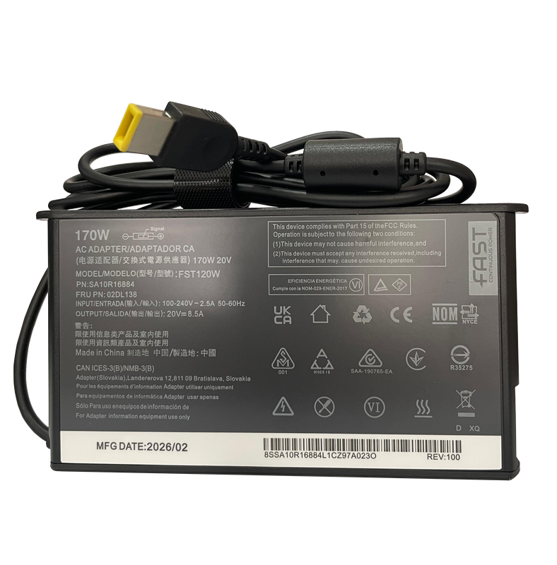 Fast Lenovo 20V 11.5A 230W Sarı USB Tip Dikdörtgen Uç Uyumlu Laptop Adaptör Şarj Aleti