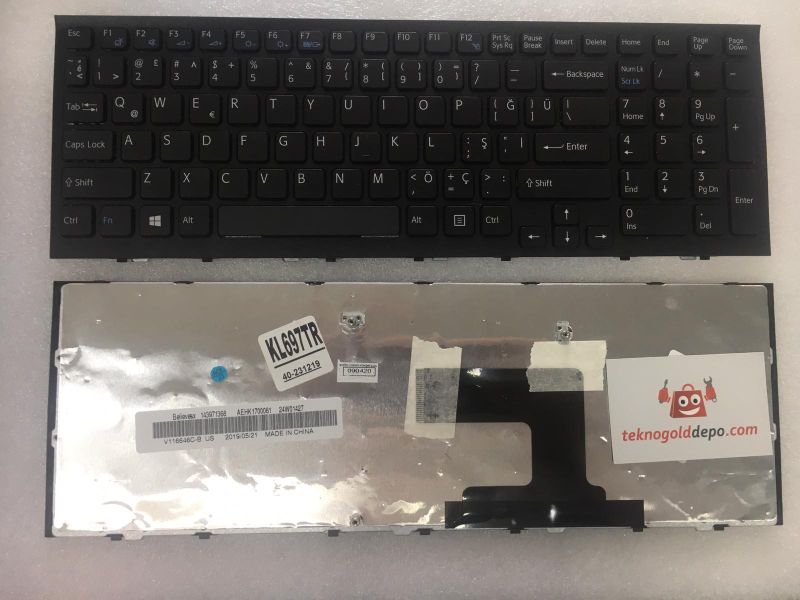 Sony Vaio VPCEL Türkçe Siyah Klavye,
