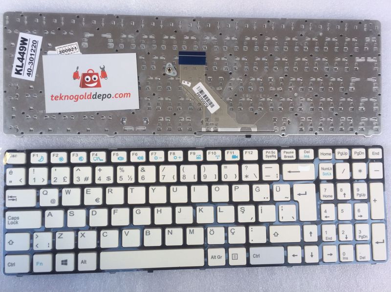Casper MT50 Beyaz Klavye Çerçeve Siyah (OEM)