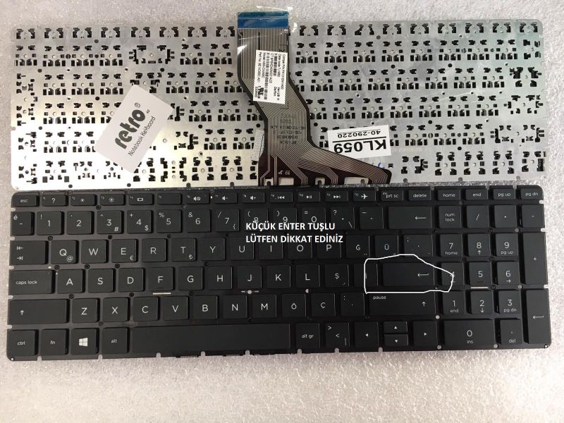 Hp 15-RB013NT Notebook Siyah Klavye
