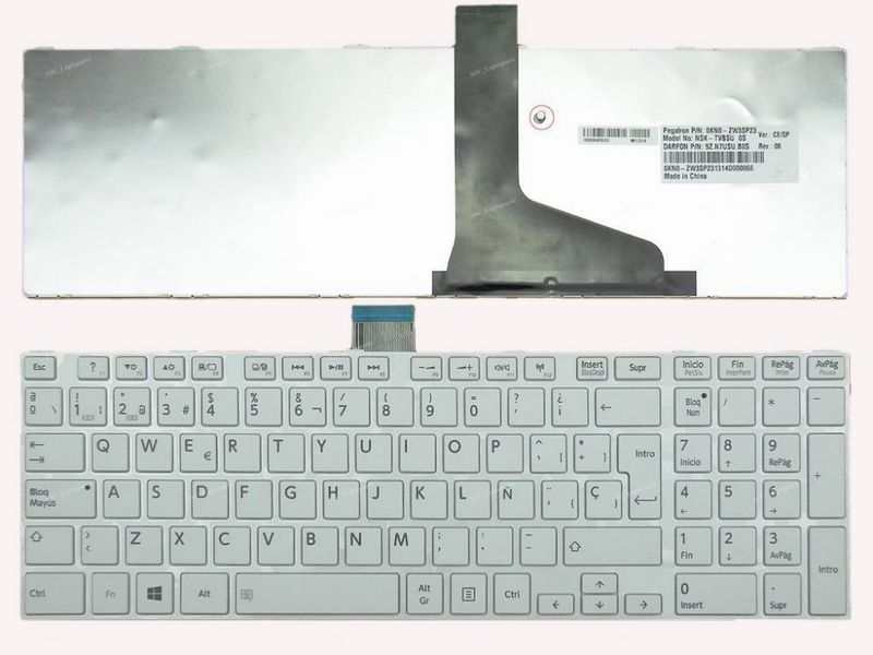 Toshiba C855 Türkçe Klavye Beyaz V1 (OEM)