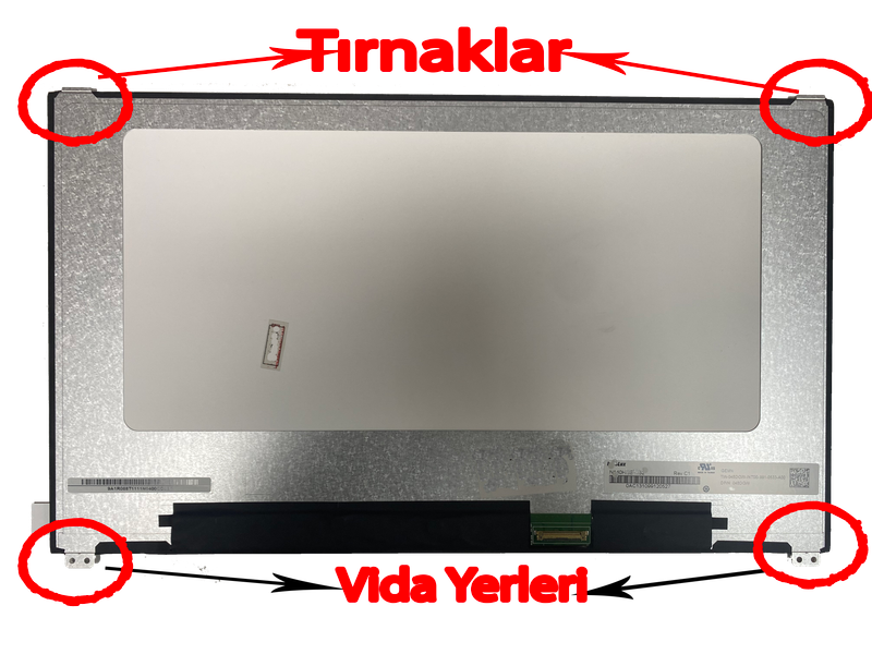 14.0 Kenarsız FullHD IPS Laptop Ekranı (Alt Tarafı Vidalı Üst Kısmı Tırnaklı Ekran)
