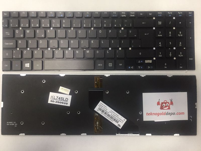 Acer Aspire 5755 Işıklı Siyah Klavye  (OEM)