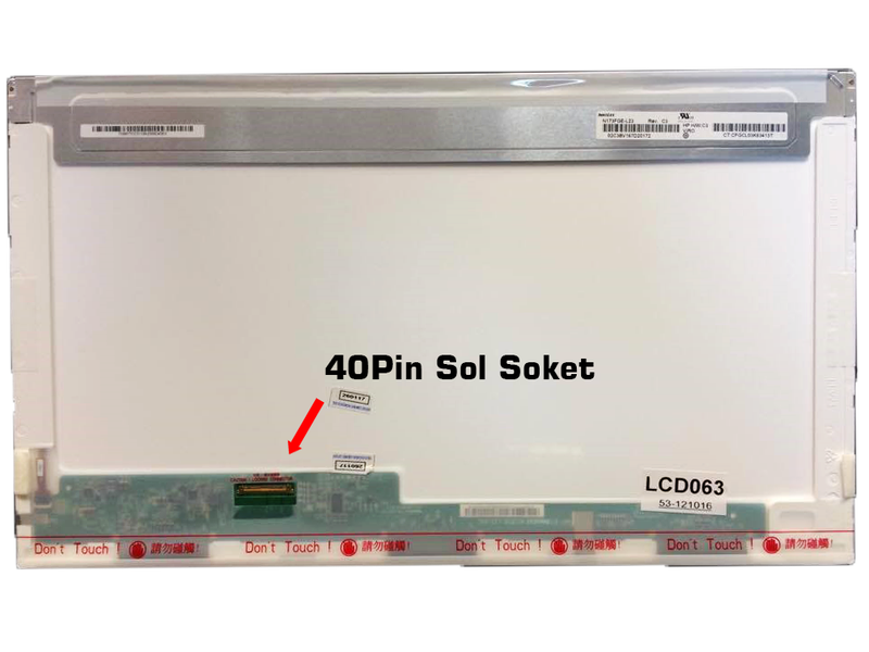 17.3" Led Laptop Ekranı - 40 Pin - Sol Soket 1600X900