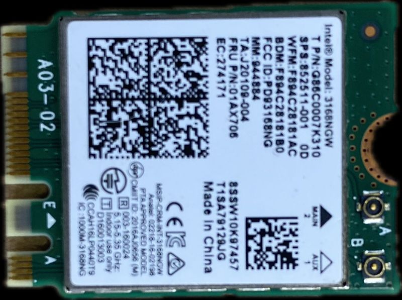 Acer Aspire E5-576 Wireless Kartı Board 2.EL