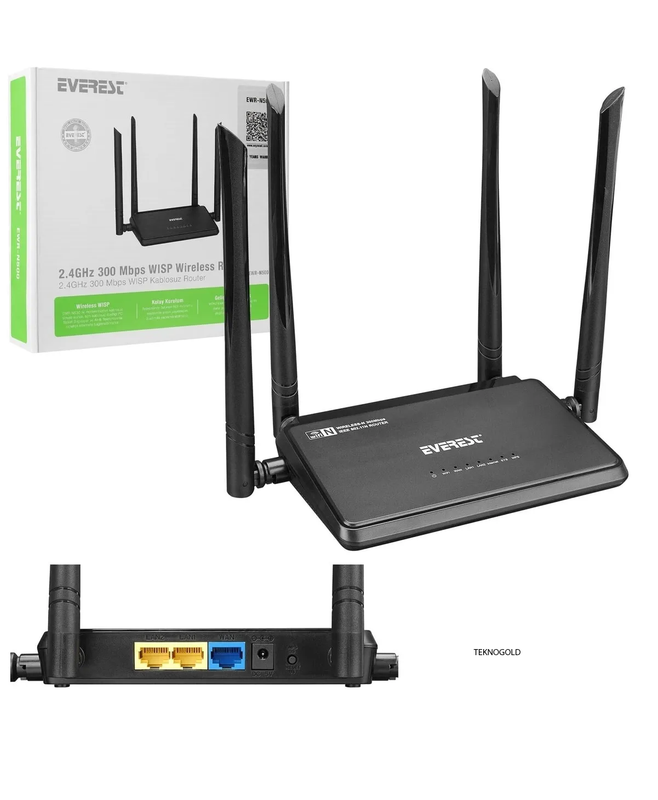 Everest EWR-N500 300Mbps WISP Repeater+Access Point ve Bridge Kablosuz Router
